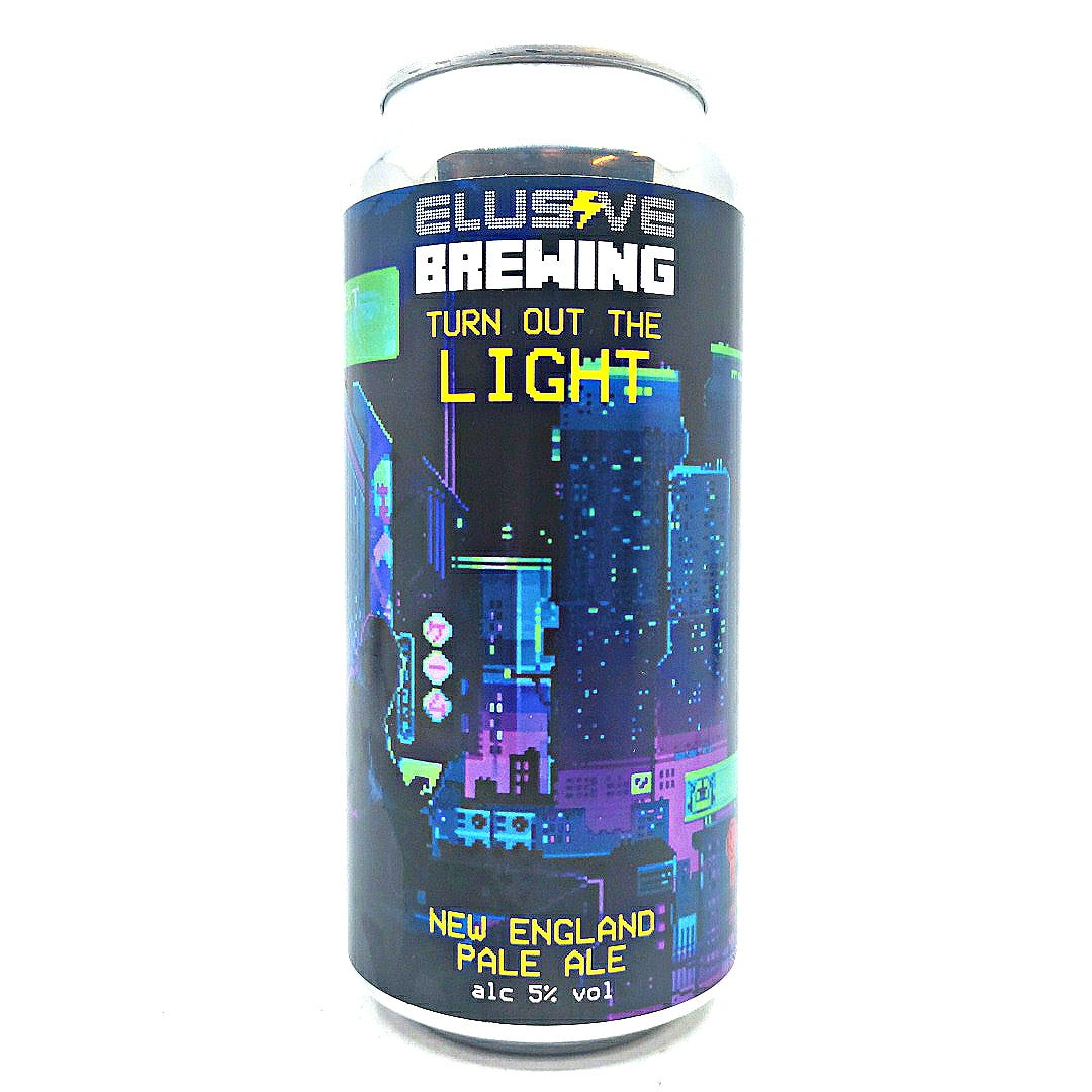 Elusive Brewing Turn Out The Light New England Pale Ale 5% (440ml can)-Hop Burns & Black