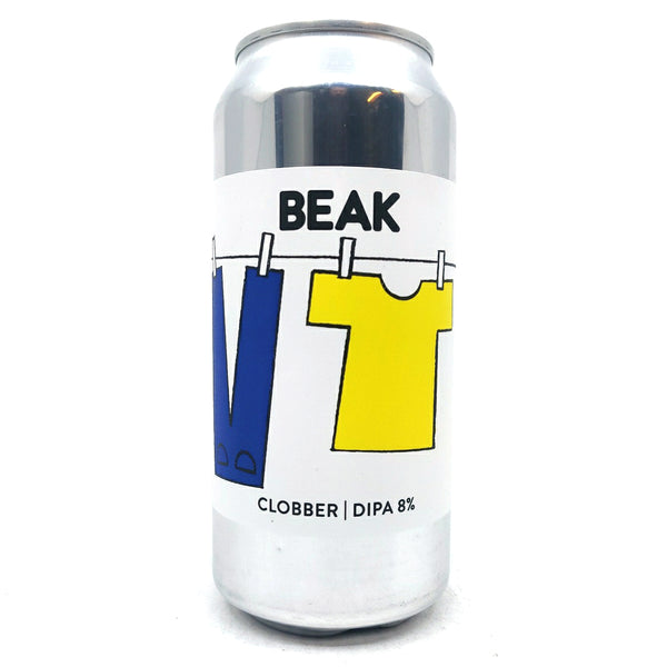 Beak Brewery Clobber Double IPA 8% (440ml can)-Hop Burns & Black