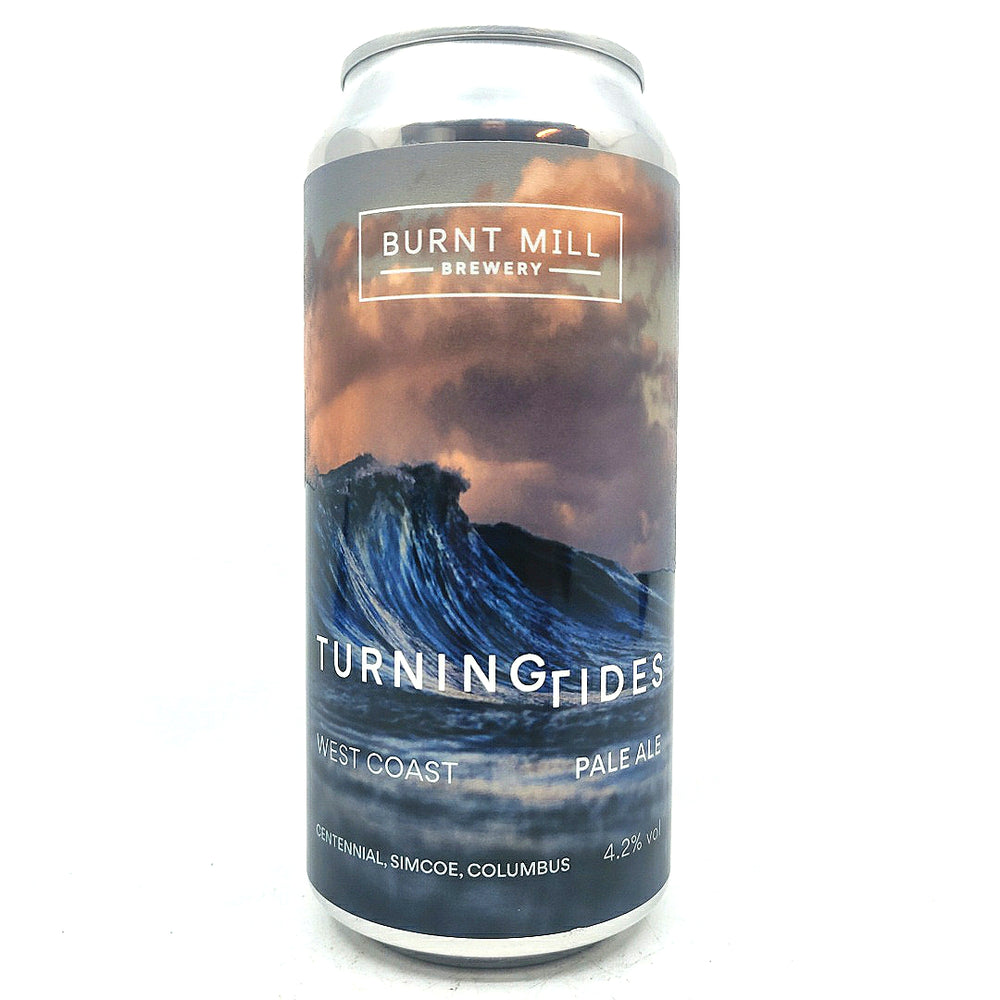 Burnt Mill Turning Tides West Coast Pale Ale 4.2% (440ml can)-Hop Burns & Black