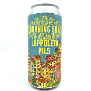 Burning Sky Luppoleto Pils 5.2% (440ml can)-Hop Burns & Black