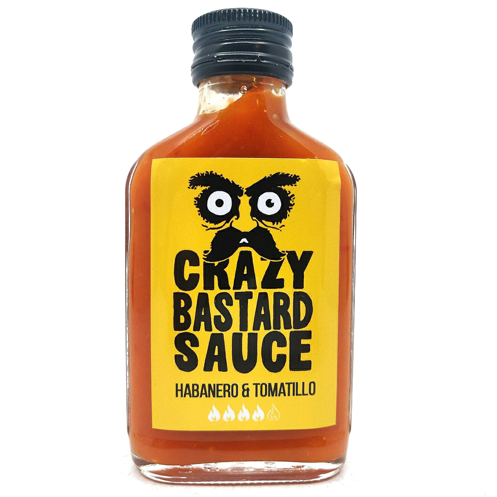 Crazy Bastard Sauce Habanero & Tomatillo Hot Sauce (100ml)-Hop Burns & Black