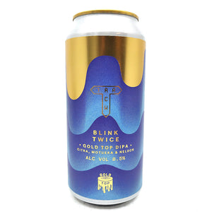 Track Blink Twice Gold Top Double IPA 8.5% (440ml can)-Hop Burns & Black