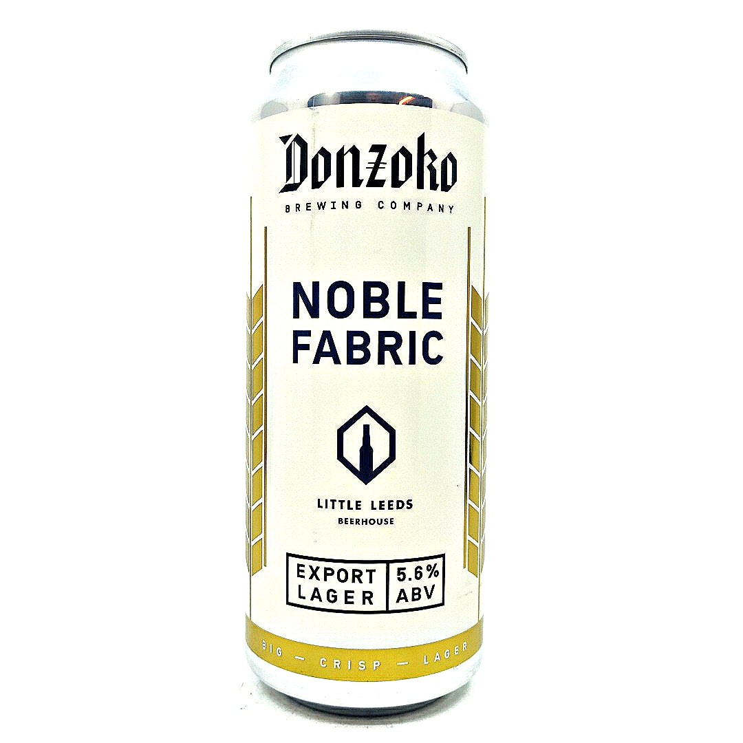 Donzoko Noble Fabric Export Lager 5.6% (500ml can)-Hop Burns & Black