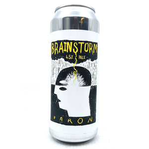 Baron Brewing Brainstorm Pale Ale 4.5% (500ml can)-Hop Burns & Black