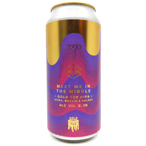 Track Meet Me In The Middle Gold Top Double IPA 8.5% (440ml can)-Hop Burns & Black