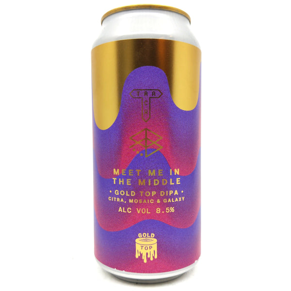 Track Meet Me In The Middle Gold Top Double IPA 8.5% (440ml can)-Hop Burns & Black
