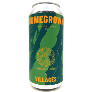 Villages x Little Earth Project Homegrown English Lager 5% (440ml can)-Hop Burns & Black