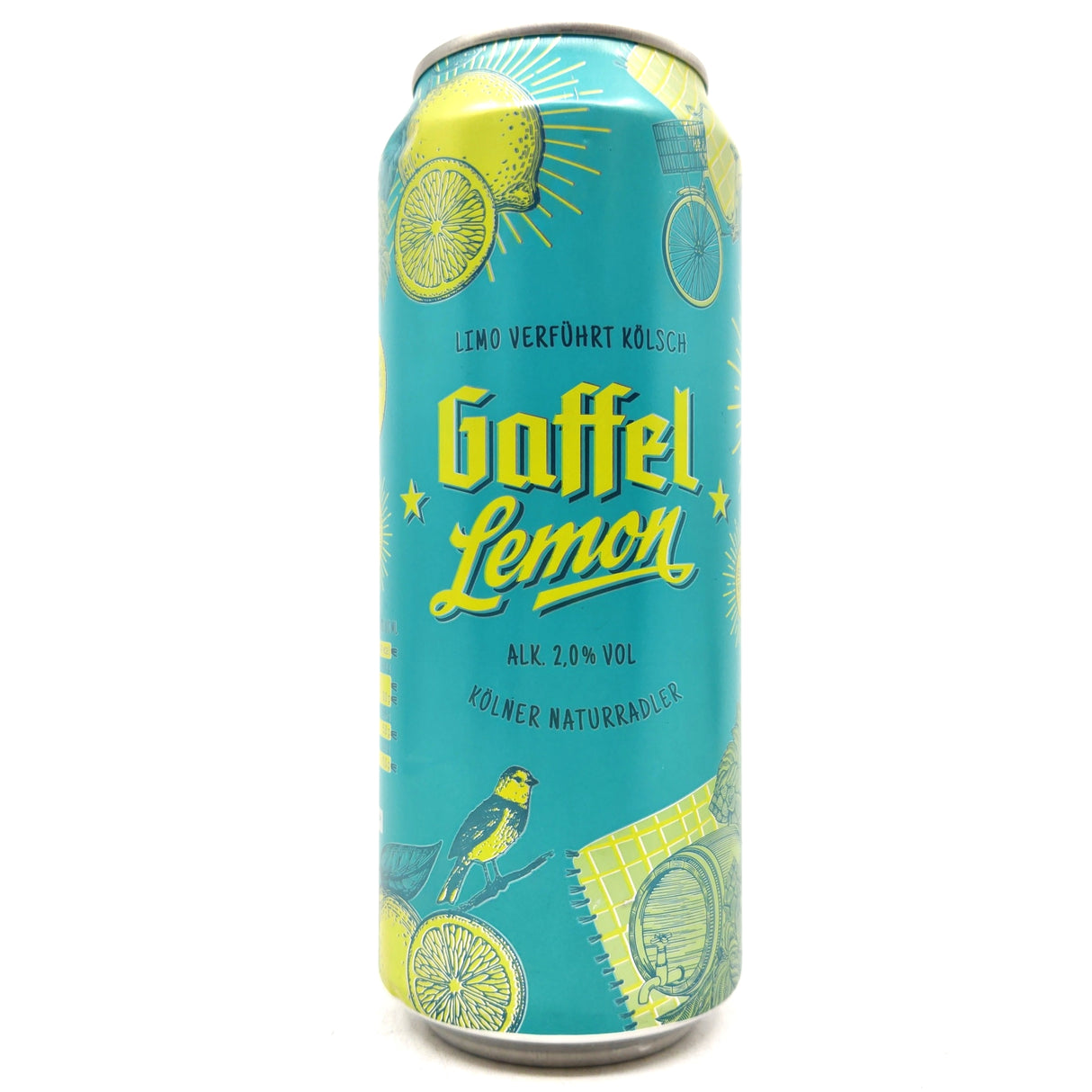 Gaffel Lemon Radler 2% (500ml can)-Hop Burns & Black