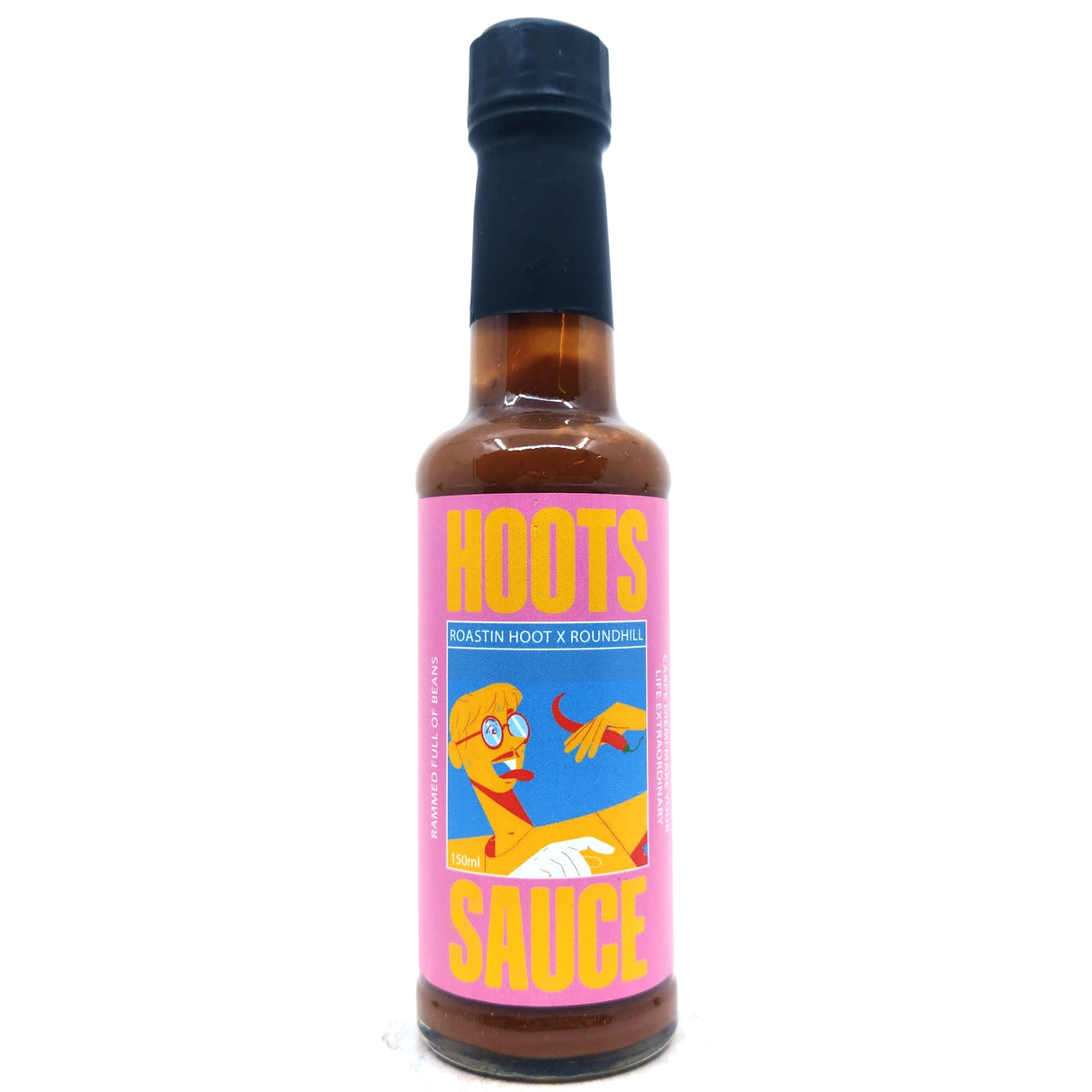 Hoots Roastin' Hoot Hot Sauce (150ml)-Hop Burns & Black