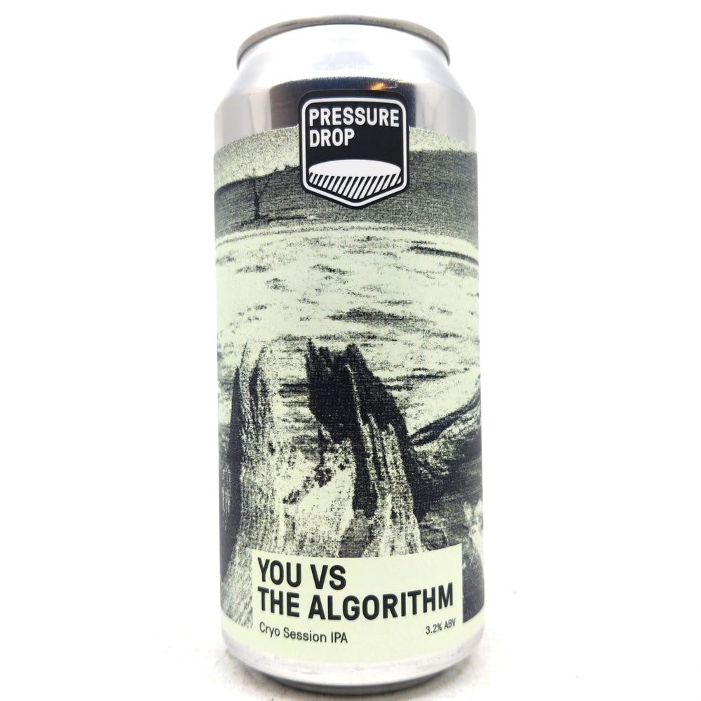 Pressure Drop You vs The Algorithm Cryo Session IPA 3.2% (440ml can)-Hop Burns & Black