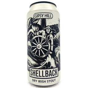 Gipsy Hill Shellback Dry Irish Stout 4.4% (440ml can)-Hop Burns & Black