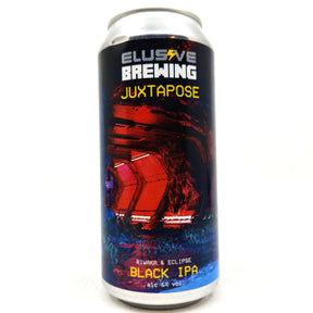 Elusive Brewing Juxtapose Black IPA 6% (440ml can)-Hop Burns & Black
