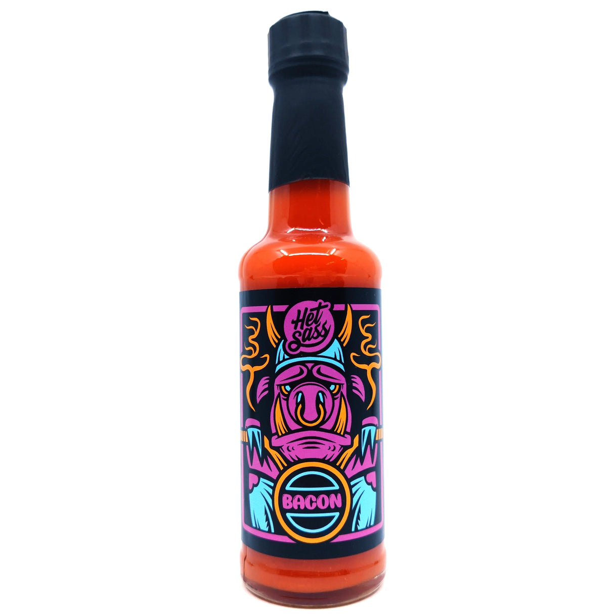Singularity Sauce Co Het Sass: Bacon Hot Sauce (148ml)-Hop Burns & Black