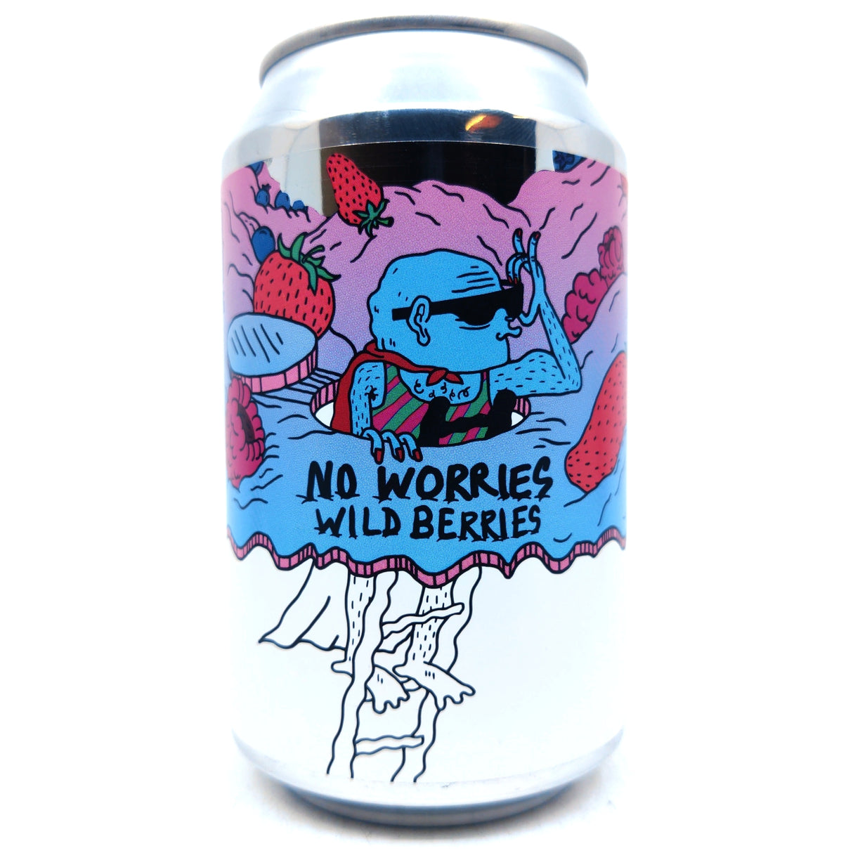 Lervig No Worries Wild Berries Alcohol-Free Pale Ale 0.5% (330ml can)-Hop Burns & Black