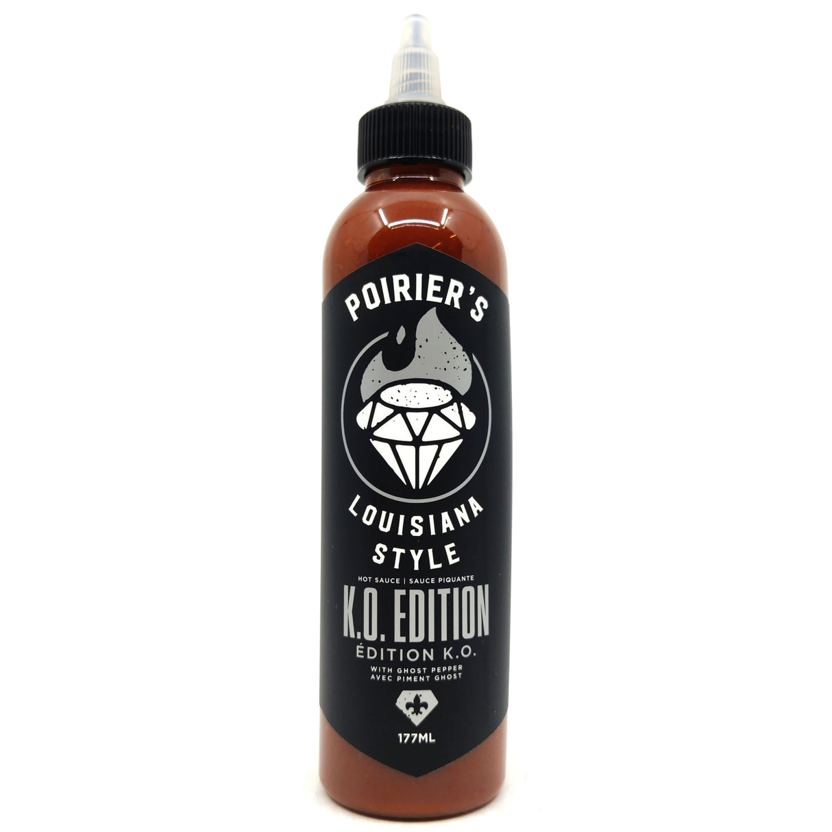 Poirier's Louisiana-style K.O. Edition Hot Sauce (177ml)-Hop Burns & Black