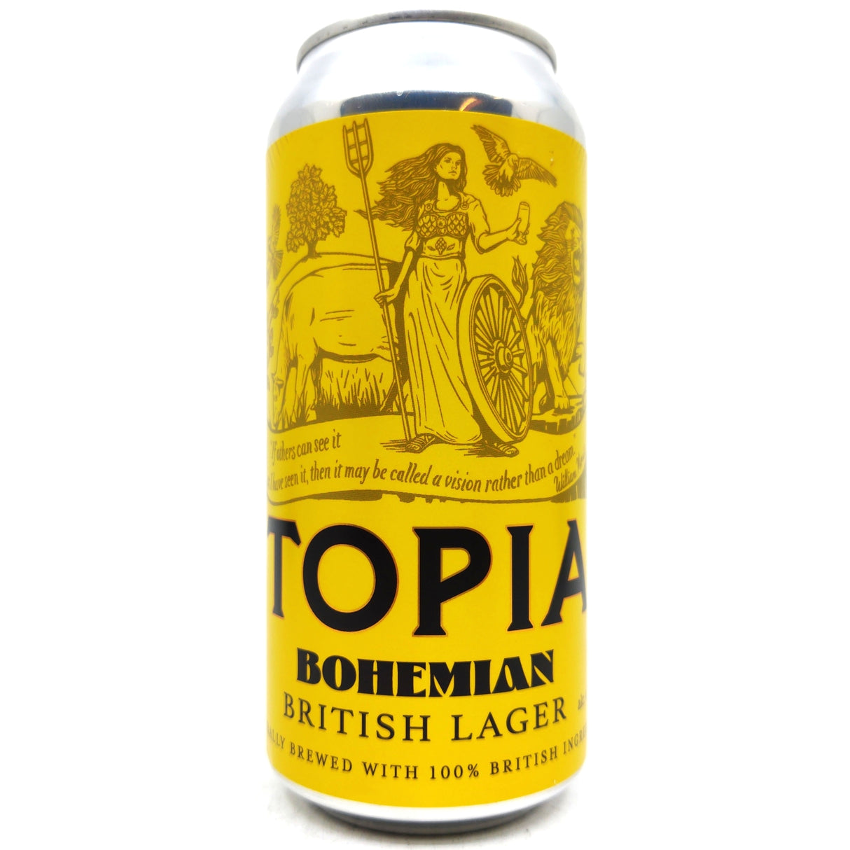Utopian Bohemian British Lager 4.2% (440ml can)-Hop Burns & Black