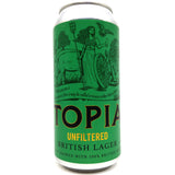 Utopian Unfiltered British Lager 4.7% (440ml can)-Hop Burns & Black