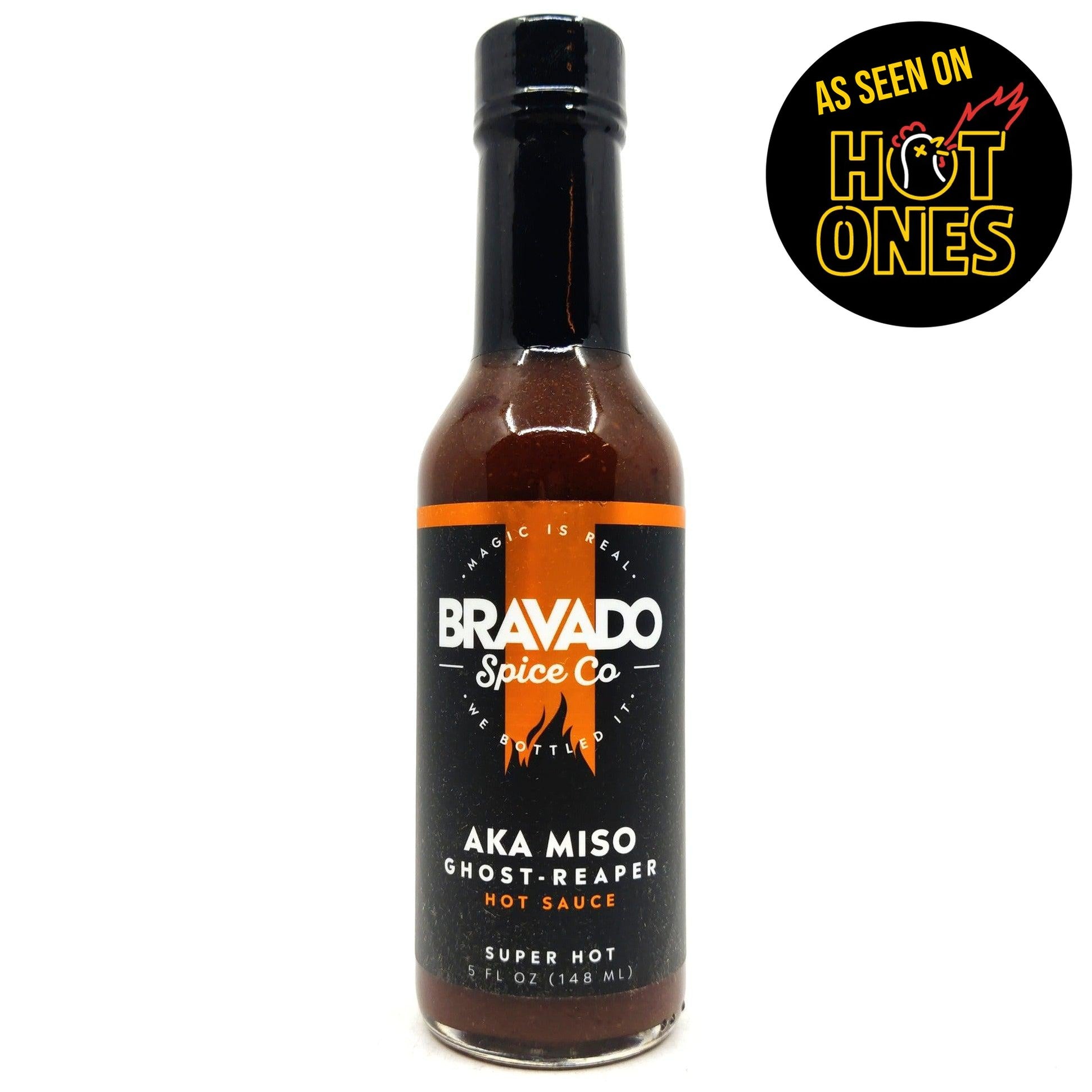 Bravado Aka Miso Ghost Reaper Hot Sauce (148ml)-Hop Burns & Black