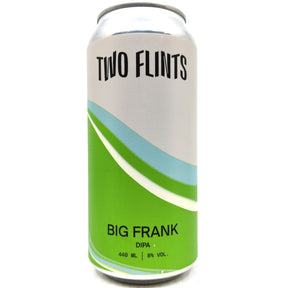 Two Flints Big Frank Double IPA 8% (440ml can)-Hop Burns & Black