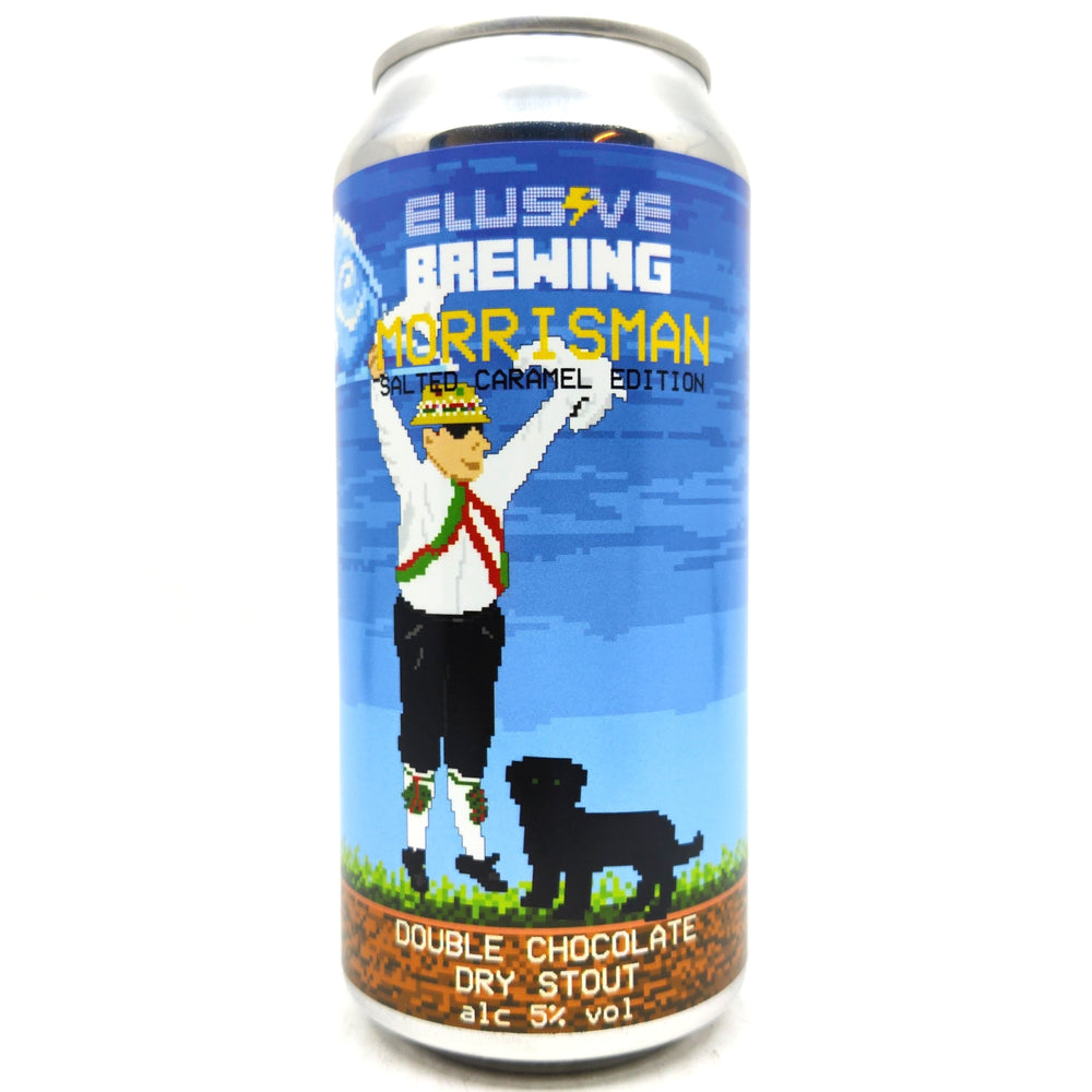 Elusive Brewing Morrisman (Salted Caramel Edition) Dry Chocolate Stout 5% (440ml can)-Hop Burns & Black