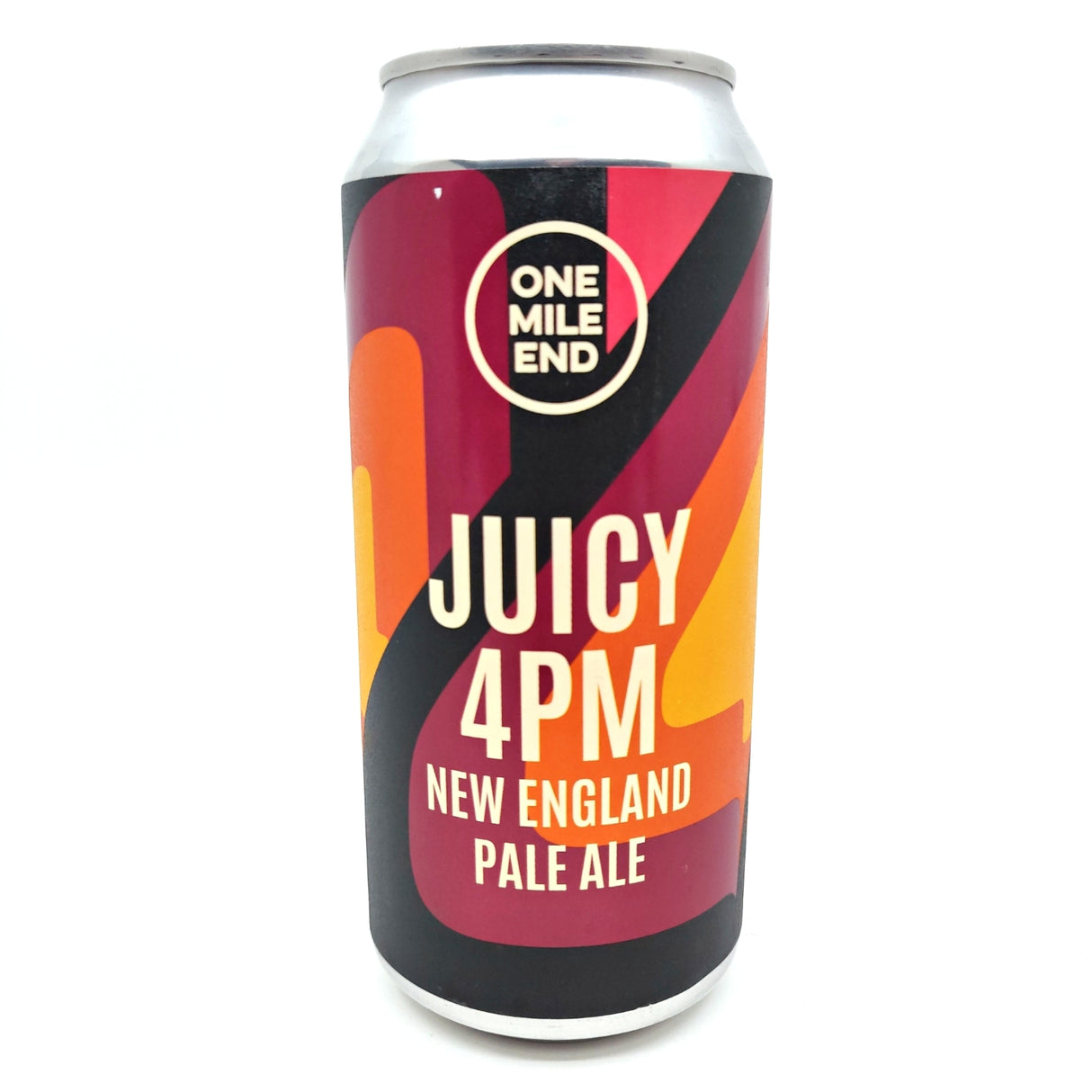 One Mile End Juicy 4pm New England Pale Ale 4.9% (440ml can)-Hop Burns & Black