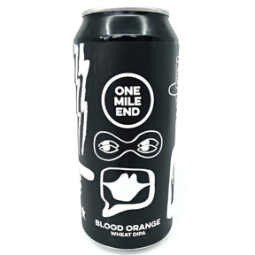One Mile End Blood Orange Wheat DIPA 6.5% (440ml can)-Hop Burns & Black