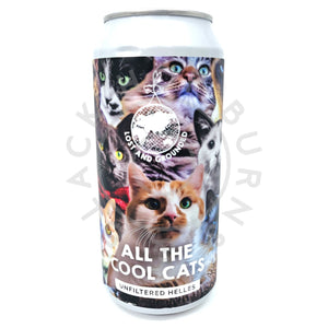 Lost & Grounded All The Cool Cats Unfiltered Helles 5.1% (440ml can)-Hop Burns & Black