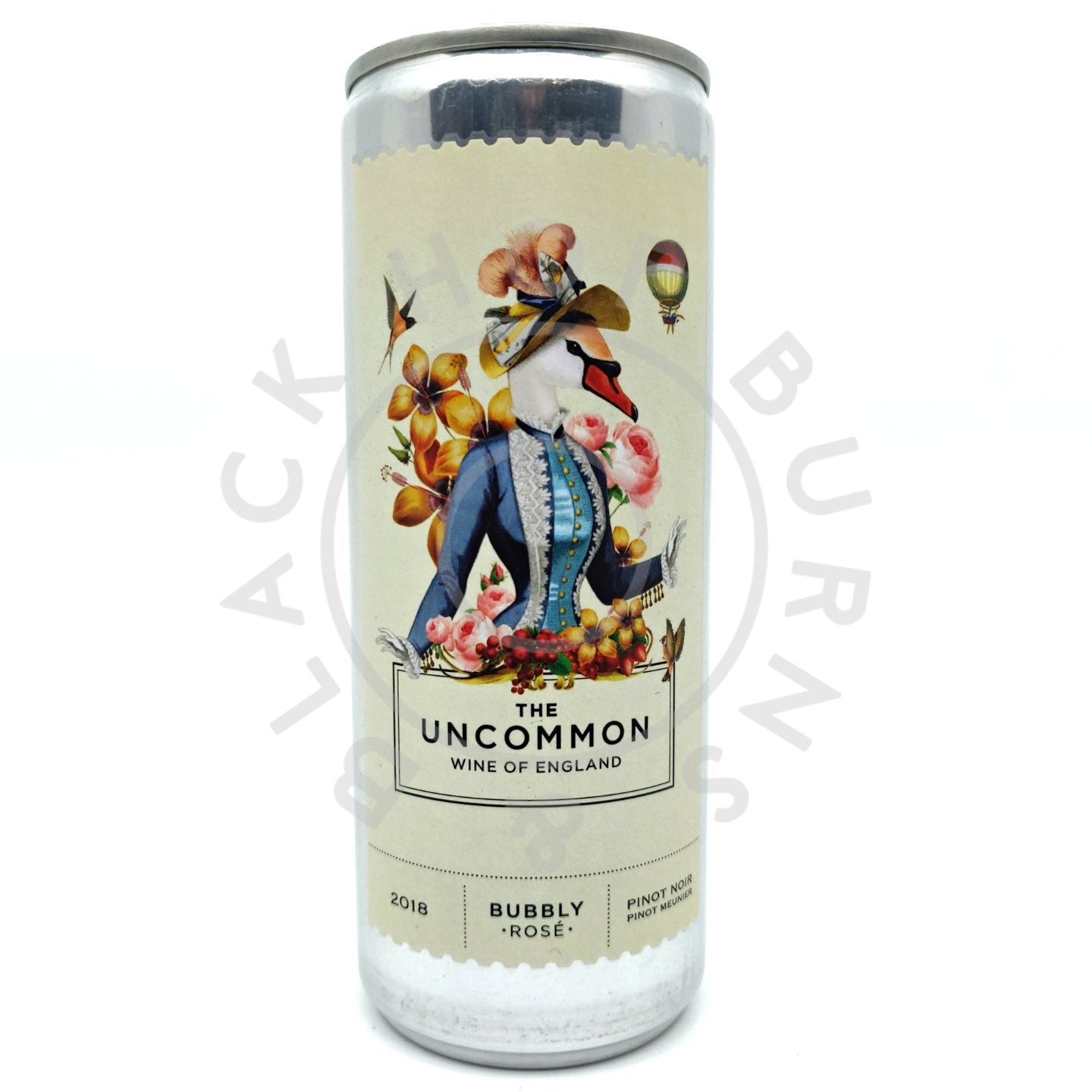The Uncommon English Bubbly Rose Wine 2019 11.5% (250ml can)-Hop Burns & Black