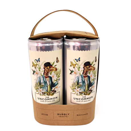 MULTIPACK The Uncommon English Sparkling Bacchus White Wine 2018 11.5% (4x 250ml cans)-Hop Burns & Black