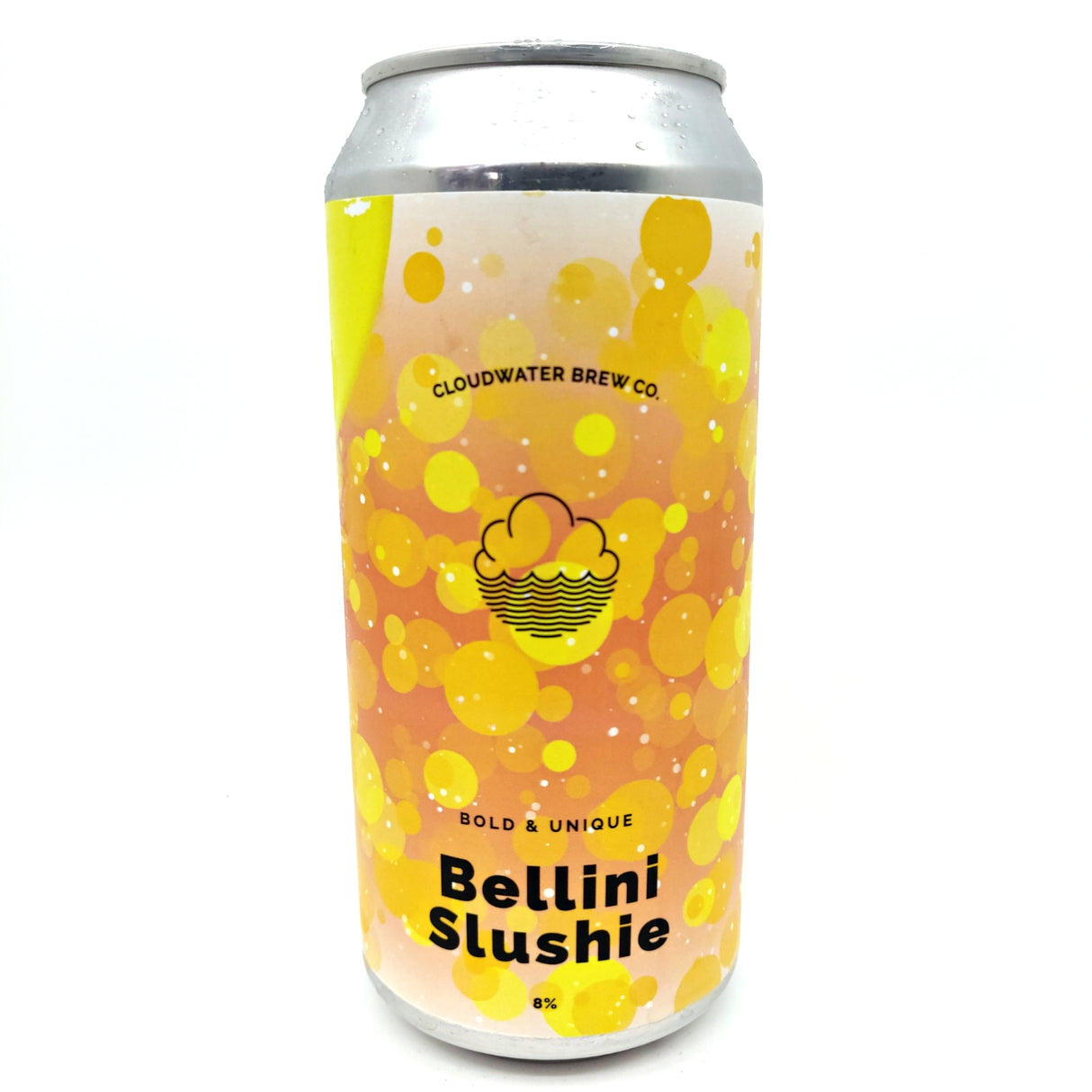 Cloudwater Peach Bellini Slushie 8% (440ml can)-Hop Burns & Black