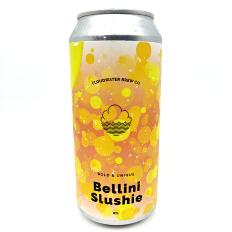 Cloudwater Peach Bellini Slushie 8% (440ml can)-Hop Burns & Black