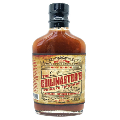 Hellfire The Chilimaster's Private Reserve Bourbon Infused Chipotle Sauce (200ml)-Hop Burns & Black