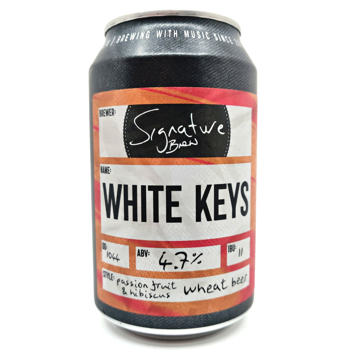Signature Brew White Keys Passionfruit & Hibiscus Wheat Beer 4.7% (330ml can)-Hop Burns & Black