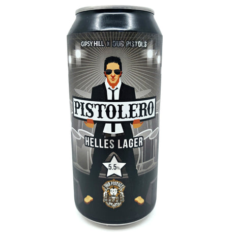 Gipsy Hill x Dub Pistols Pistolero Helles Lager 5.5% (440ml can)-Hop Burns & Black
