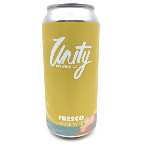 Unity Brewing Fresco Summer Witbier 5% (440ml can)-Hop Burns & Black