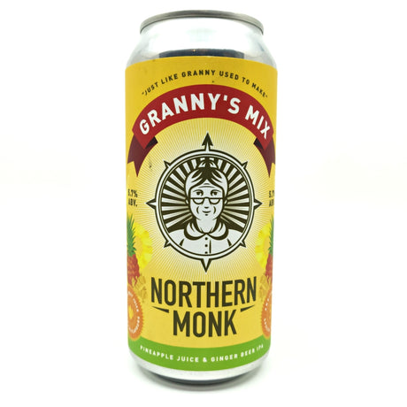 Northern Monk Granny's Mix Pineapple Juice & Ginger Beer IPA 5.7% (440ml can)-Hop Burns & Black