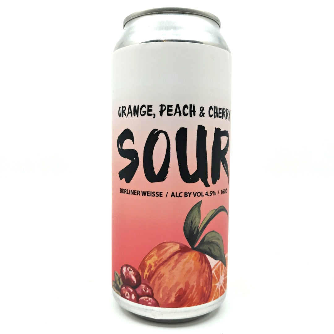 Escape Brewing Peach, Orange & Cherry Sour 4.5% (473ml can)-Hop Burns & Black