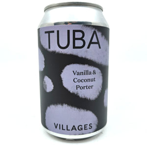 Villages Tuba Vanilla & Coconut Porter 5.3% (330ml can)-Hop Burns & Black