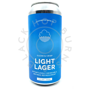 Cloudwater Light Lager 3.5% (440ml can)-Hop Burns & Black