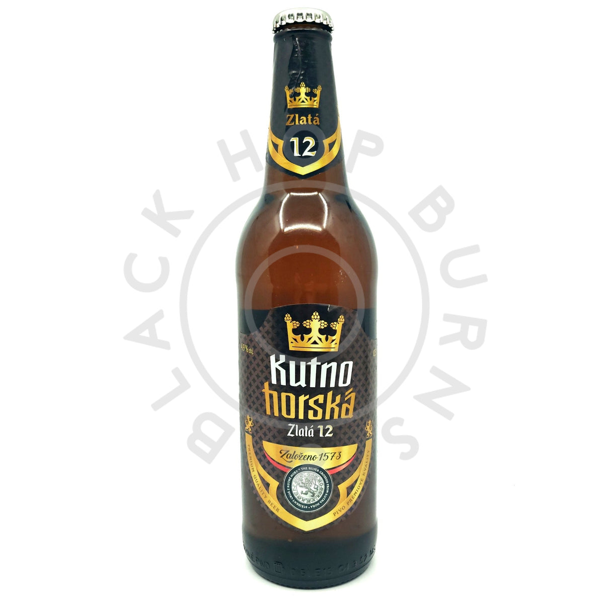 Kutna Hora Gold Zlata 12 Czech Pilsner 4.9% (500ml)-Hop Burns & Black