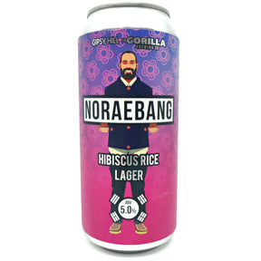 Gipsy Hill x Gorilla Brewing Co Noraebang Hibiscus Rice Lager 5% (440ml can)-Hop Burns & Black