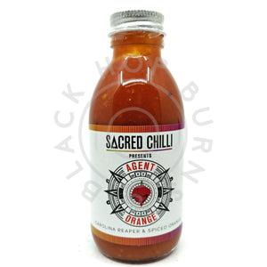 Sacred Chilli Agent Orange Carolina Reaper & Spiced Orange Hot Sauce (150ml)-Hop Burns & Black