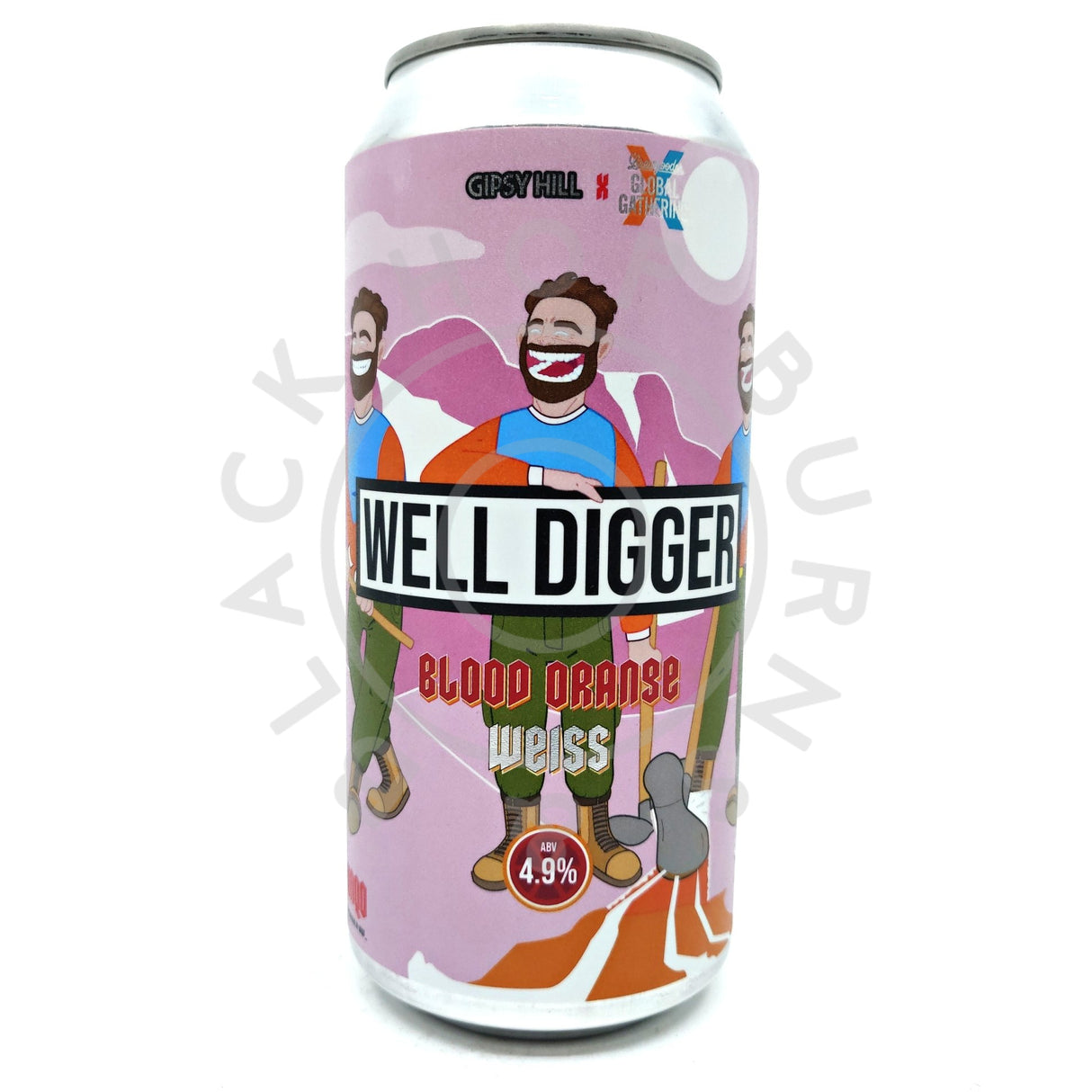 Gipsy Hill Well Digger Blood Orange Weiss 4.9% (440ml can)-Hop Burns & Black