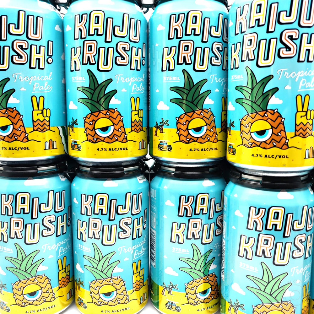 Kaiju Krush! Tropical Pale Ale 4.7% CASE (24 x 375ml cans)-Hop Burns & Black